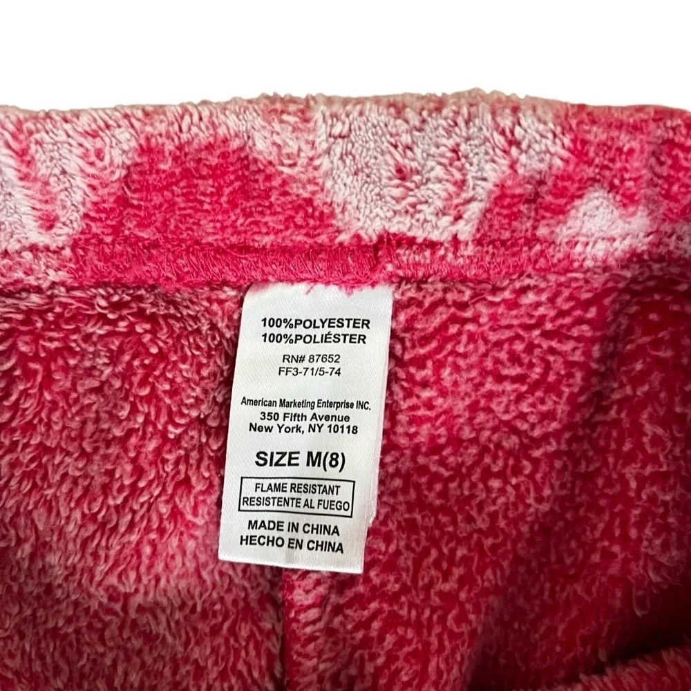 Disney Minnie Mouse Kids Medium (8) Fleece Pajama 2 piece Set Pink Soft